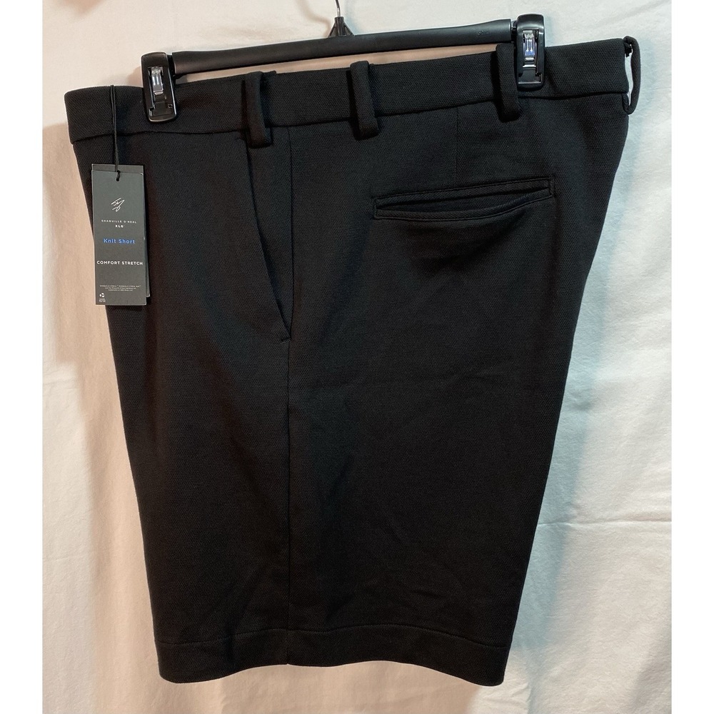 Shaquille O'Neal XLG Mens Black Knit Shorts Comfort Stretch Size 50 NWT